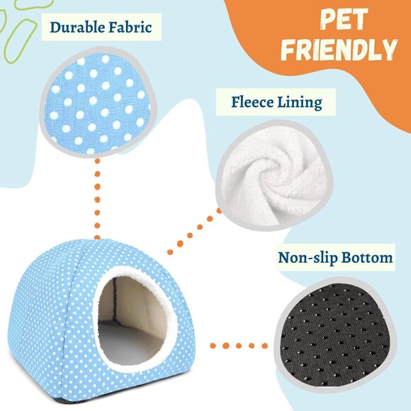 New Rabbit Hideout Large Washable Bunny Bed & Fleece House for Small Pets - Picture 6 of 9